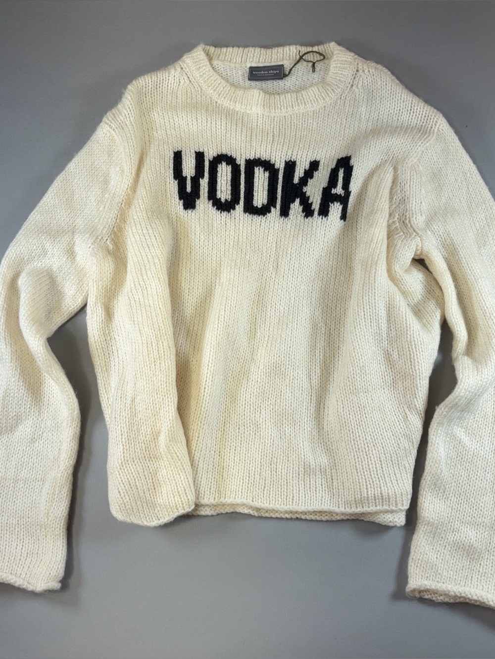 Wooden Ships Paola Buendia M/L Vodka Sweater Ivory Mohair Wool Blend Oversized